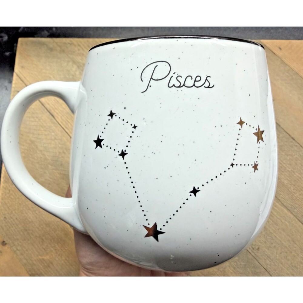 Kirkland Pisces Constellation Round Coffee Mug White 14-16 oz Zodiac Astrology
